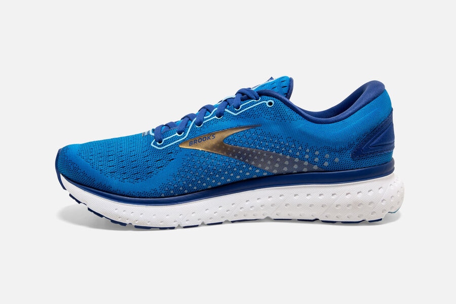 Brooks Running Shoes - Glycerin 18 Road Mens - Blue/Gold - EDB-046891